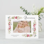 Double Quinceañera Spanische Whimsiktypografie Einladung (Stehend Vorderseite)