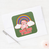 Double Rainbow Santa Claus Quadratischer Aufkleber (Umschlag)