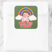Double Rainbow Santa Claus Quadratischer Aufkleber (Tasche)