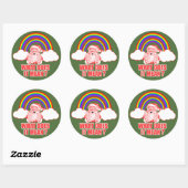 Double Rainbow Santa Claus Runder Aufkleber (Blatt)