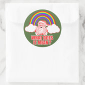 Double Rainbow Santa Claus Runder Aufkleber (Tasche)