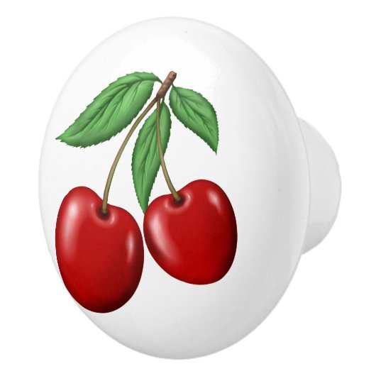 Double Red Cherries Keramikknauf (Rechts)