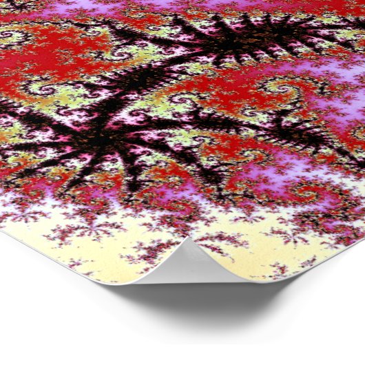 Double Red Spiral Fraktal Design Poster (Ecke)