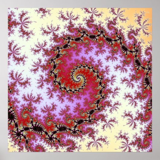 Double Red Spiral Fraktal Design Poster (Vorne)