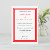 Double Red Trim - 12x18 Hochzeit Einladung (Stehend Vorderseite)