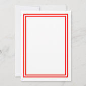 Double Red Trim - 12x18 Hochzeit Einladung (Rückseite)