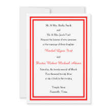 Double Red Trim - 12x18 Wedding Einladung