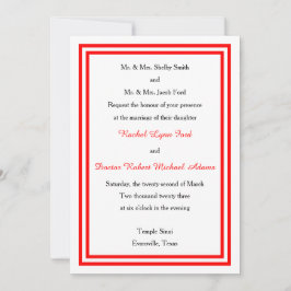 Double Red Trim - 12x18 Wedding Einladung