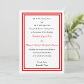 Double Red Trim - 12x18 Wedding Einladung (Stehend Vorderseite)
