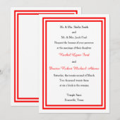 Double Red Trim - 12x18 Wedding Einladung (Vorne/Hinten)