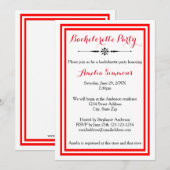 Double Red Trim - Bachelorette Einladung (Vorne/Hinten)
