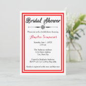 Double Red Trim - Bridal Shower Einladung (Stehend Vorderseite)