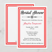 Double Red Trim - Bridal Shower Einladung (Vorne/Hinten)