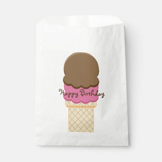 Double Scoop Ice Creme Cone Birthday Fevor Bags Geschenktütchen (Vorderseite)