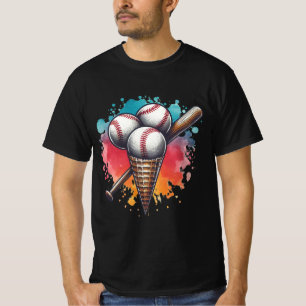 Double Scoop Zuhause Run - farbenfroher Baseball C T-Shirt