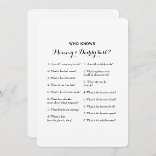 Double Side 2 Baby Shower Game - Beratung  Wer wei Einladung