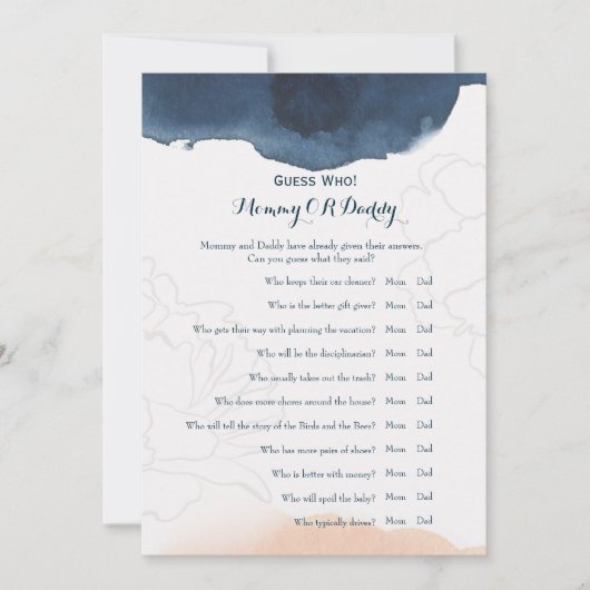 Double Side - Baby Shower Games wünscht | Ratet We Einladung (Vorderseite)