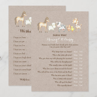 Double Side - Baby Shower Games wünscht | Ratet We Einladung