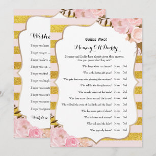 Double Side - Baby Shower Games wünscht   Ratet We Einladung