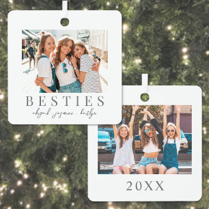 Double Side Best Friend Foto Weihnachten Ornament Aus Metall