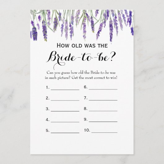 Double Side - Brautparty Games wie alt | Beratung Hinweiskarte (Vorderseite)