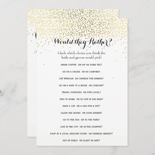 Double Side Gold Confetti Brautparty Games (Vorne/Hinten)