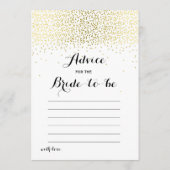 Double Side Gold Confetti Brautparty Games Hinweiskarte (Rückseite)