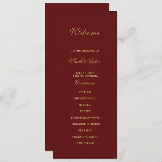 Double-side-Programm Weihnachtskarte Programm (Vorne/Hinten)