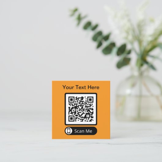 Double Side Scannable QR Code  Quadratische Visitenkarte (Stehend Vorderseite)