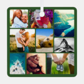 Double Sided 18 Photo Rounded Metal Ornament Aus Metall (Vorderseite)