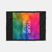 Double Sided Add Image Template Mens Basic Black Fleecedecke (Vorderseite (Horizontal))