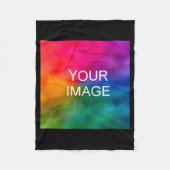 Double Sided Add Image Template Mens Basic Black Fleecedecke (Vorderseite)