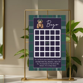 Double sided baby shower games chic elegant Bear
