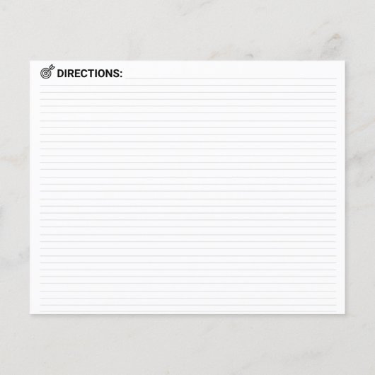 Double Sided Blank Recipe Card (Cooking Cards) (Rückseite)