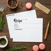 Double Sided Blank Recipe Card (Cooking Cards)