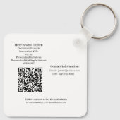 Double Sided Business Card Square Keychain Schlüsselanhänger (Rückseite)