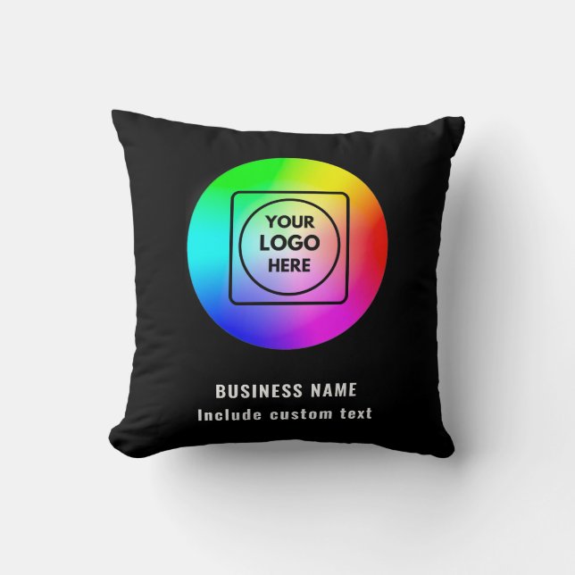 Double-Sided Business Logo Design Throw Pillow Kissen (Vorderseite)