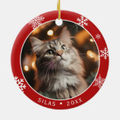 Double Sided Cat Photo Keepsake Christmas Ornament (Hinten)