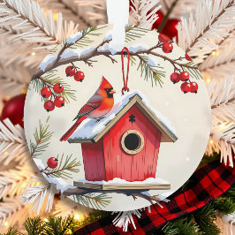 Double Sided Christmas Cardinals Ornament