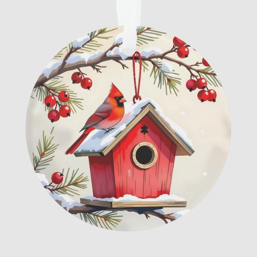 Double Sided Christmas Cardinals Ornament (Rückseite)