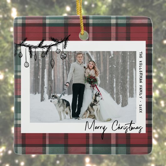Double Sided Couple Photo Christmas Keramikornament