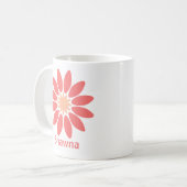 Double-Sided Custom Text and Stylized Coral Daisy Kaffeetasse (Vorderseite Links)