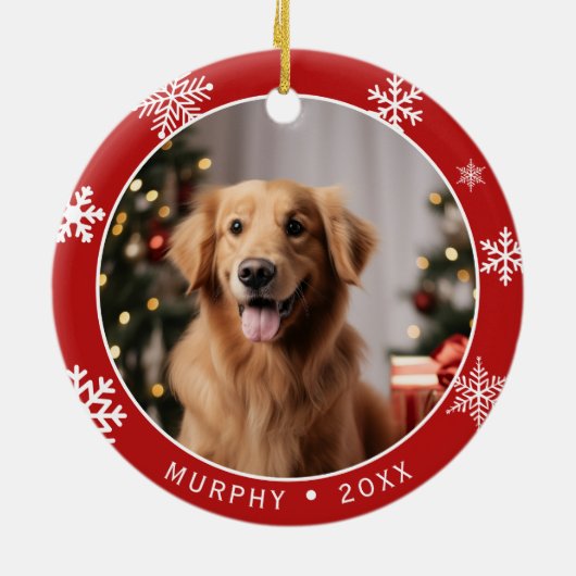 Double Sided Dog Photo Keepsake Christmas Ornament (Hinten)