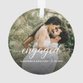 Double sided Engaged couple Photo Custom  Ornament (Rückseite)