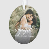 Double sided Engaged couple Photo Custom Ornament (Vorderseite)