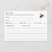 Double Sided Honey Bee Bridal Shower Recipe  Begleitkarte (Vorderseite)