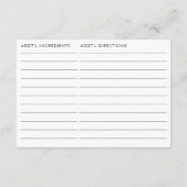 Double Sided Honey Bee Bridal Shower Recipe  Begleitkarte (Rückseite)