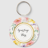 Double sided Logo QR Code floral keychain Schlüsselanhänger (Vorderseite)