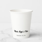 Double-Sided Minimalist Typography Wedding Pappbecher (Rückseite)