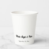 Double-Sided Minimalist Typography Wedding Pappbecher (Vorderseite)